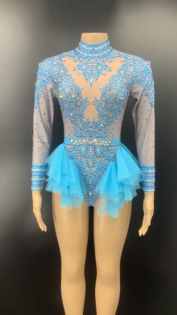 Dance Sexy Shiny Rhinestone Mesh Jumpsuit Stage Performance Costume Women - Image 10