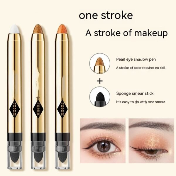 Magic Color Shining Highlight Eyeliner Pen Pearlescent Thin And Glittering Repair And Brightening Double-headed Smudger One-touch Molding