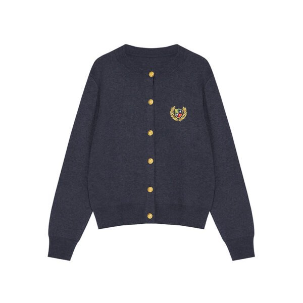 Knitted Round Neck Long Sleeve Coat For Women - Image 3