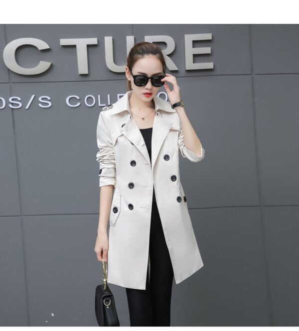 Slim Women Trench Coat Plus Size Mid-length - Image 9