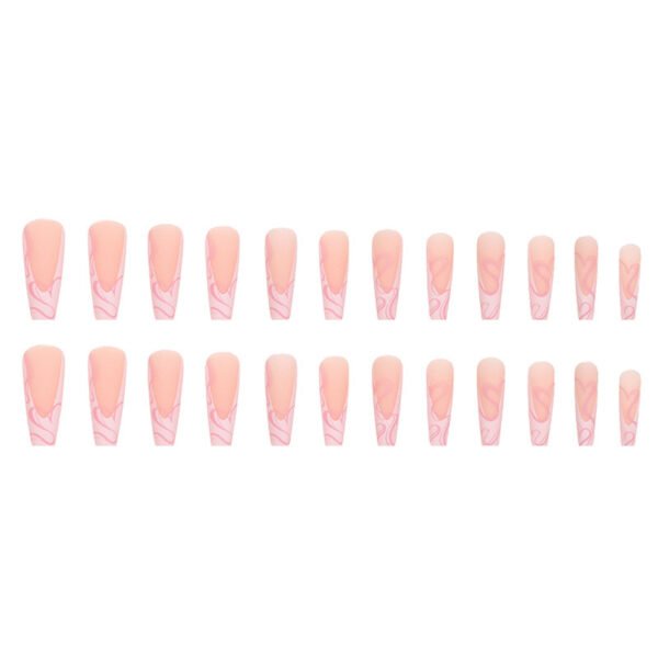 Heart Stripe Fake Nails - Image 4
