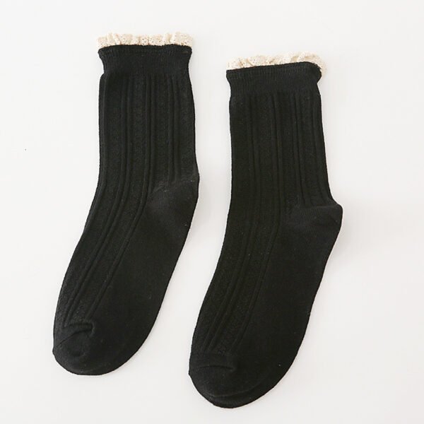 Autumn And Winter Socks Women's Japanese College Style Lace - Image 3