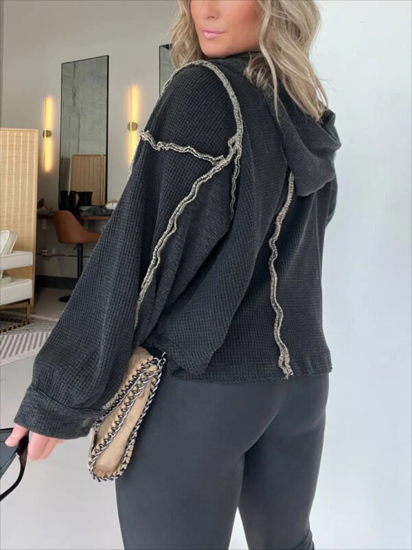 Autumn And Winter Women's Clothing Short Frayed Hem Sweater Women - Image 2