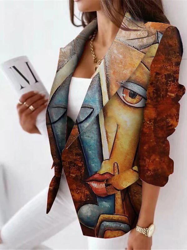 Design Sense Figures Pattern Suit Sense Casual Coat - Image 2