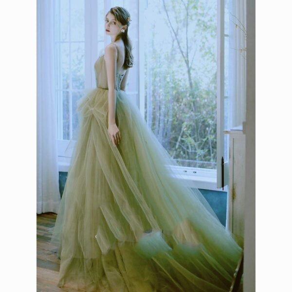 Women's Casual Versatile Green Forest Style Dress - Image 4