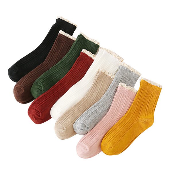 Autumn And Winter Socks Women's Japanese College Style Lace - Image 4