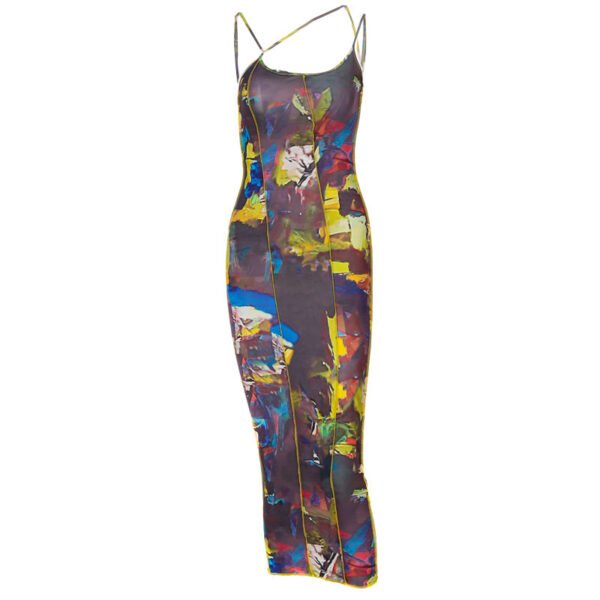 Summer Women's Sling Print Halter Dress - Image 2