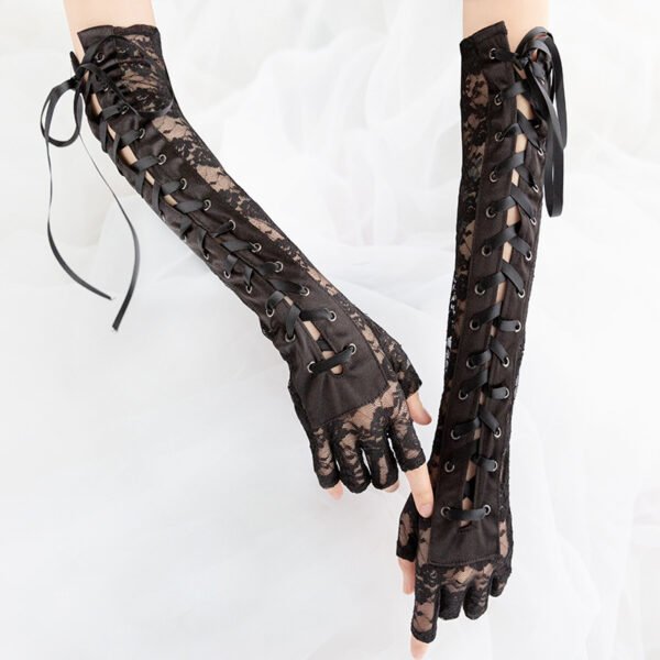 Beautiful Personality Lace Strap Gloves - Image 5