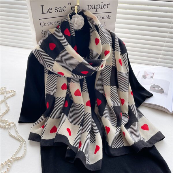 Chessboard Plaid Scarf Cotton And Linen High-grade Shawl - Image 3