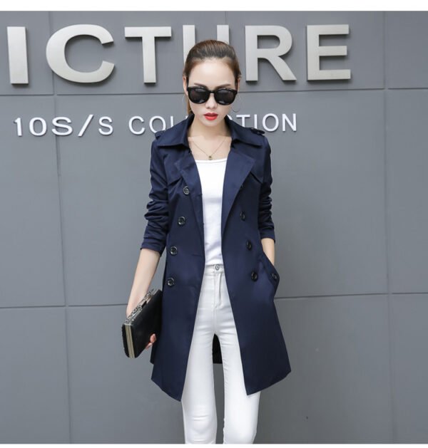 Slim Women Trench Coat Plus Size Mid-length - Image 7
