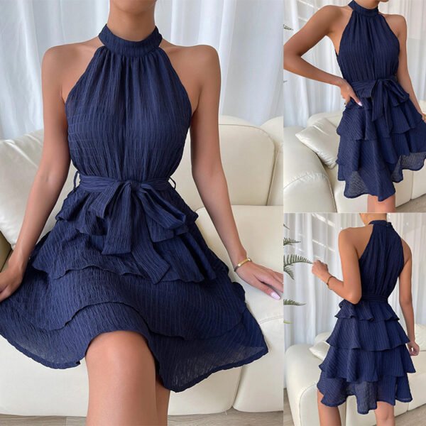 Women's Halterneck Dresses Sleeveless Ruffle Dress - Image 2