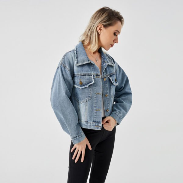 Women's Denim Long Sleeve Jacket Fashion Top - Image 2