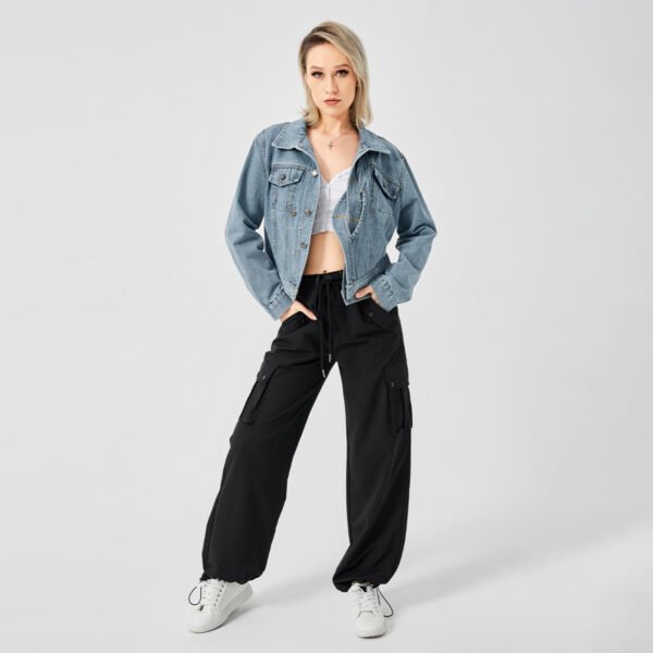 Women's Denim Long Sleeve Designed Jacket Fashion Top - Image 2