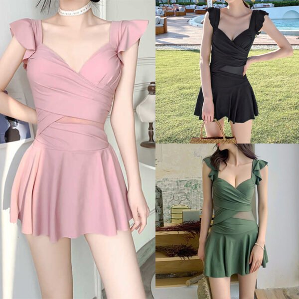 Women's One-piece Solid Color French Swimsuit - Image 3
