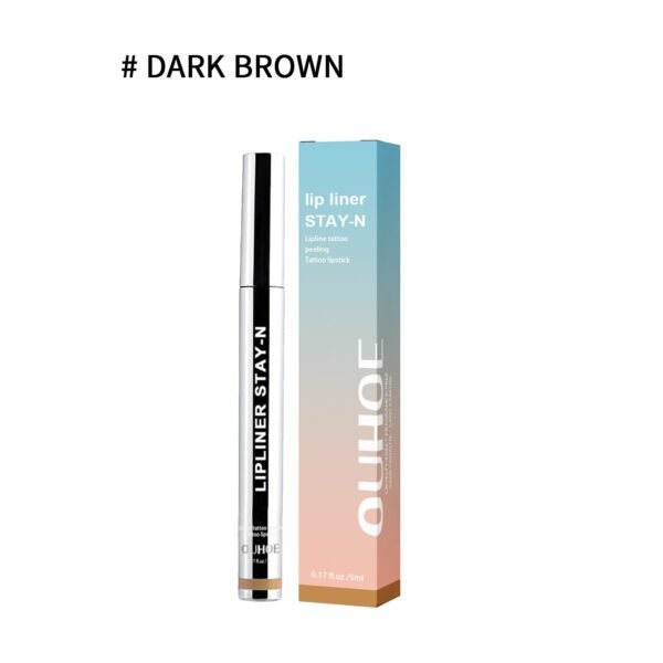 Lip Liner Pen Dark Brown Waterproof Long Lasting Plump Soft Lip Gloss Makeup Cosmetics - Image 4