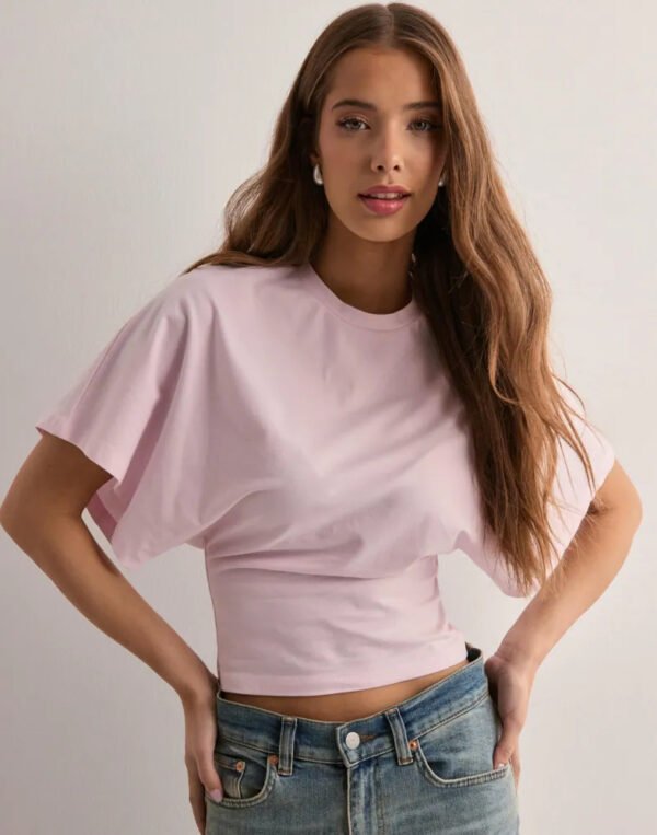 Summer Batwing Sleeve T-shirt Ins Fashion Round Neck Pullover Short-sleeved Tops For Women Clothing - Image 3