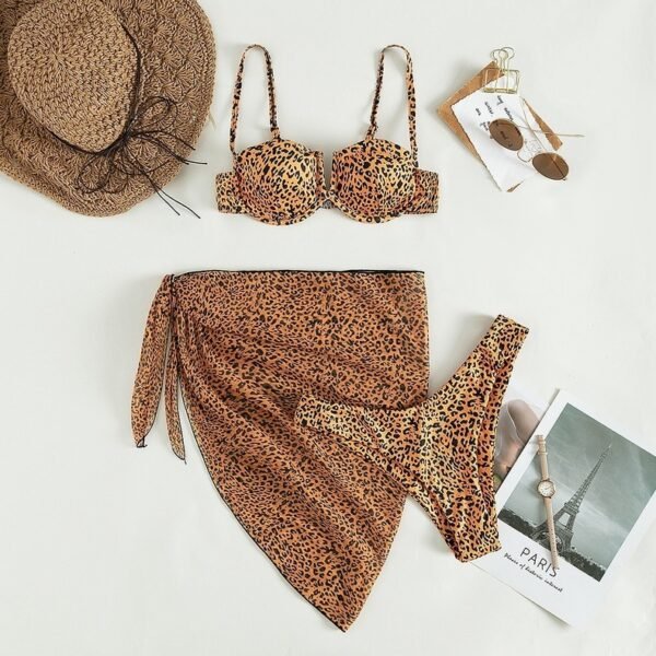 Three-piece Floral Bikini Beach Dress - Image 8