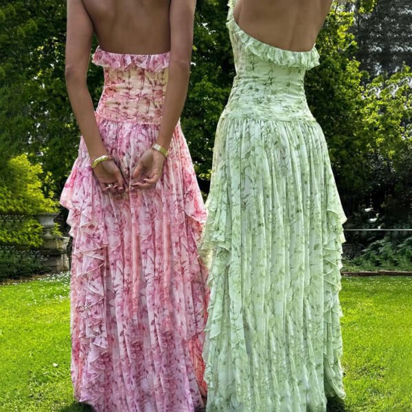 Women's Halter Fashion Printing Long Dress - Image 2