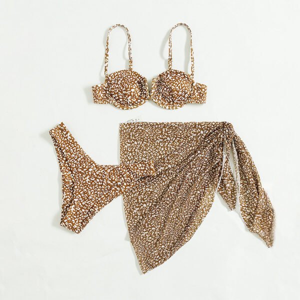 Three-piece Floral Bikini Beach Dress - Image 4