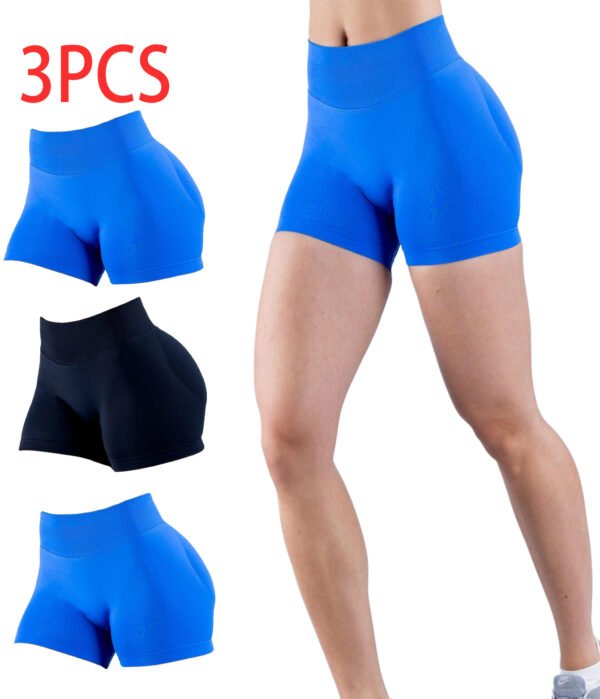 3PCSHigh-waisted Solid-color Training Shorts - Image 4