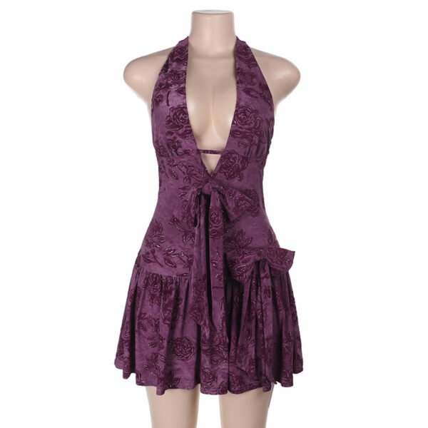 V-neck Printed Dress Halter - Image 5