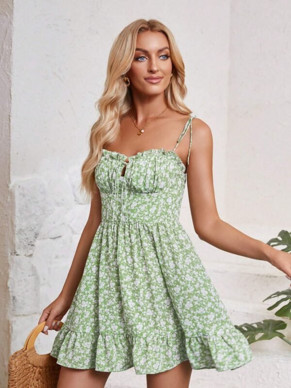 Women's Random Print Minimalist Casual Strap Dress - Image 2