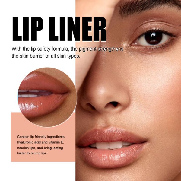 Lip Liner Pen Dark Brown Waterproof Long Lasting Plump Soft Lip Gloss Makeup Cosmetics - Image 8