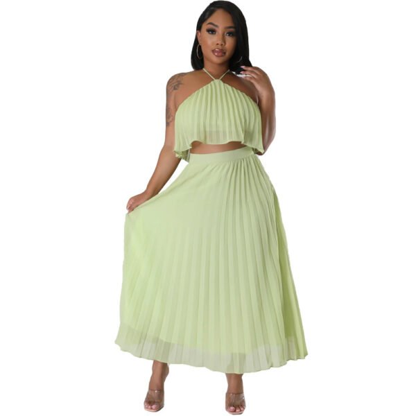 Backless Halter Vest Long Skirt Two-piece Set - Image 4