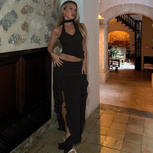 Summer Women's Cropped Vest Skirt Suit - Image 2