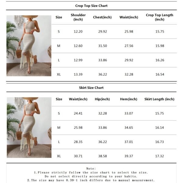 2 Piece Skirt Sets For Women Sleeveless Crop Top And Bodycon High Waist Skirt Set - Image 5