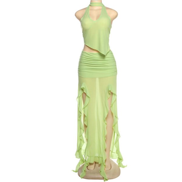 Summer Women's Cropped Vest Skirt Suit - Image 3