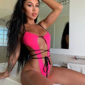 Bathing Suits Swimwear Cross Band One-piece Swimsuit Cutout Low Back Bikini