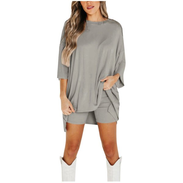 Summer Shorts Suit Fashion Loose Short-sleeved T-shirt And Slim Tight Pants Women's Clothing - Image 8