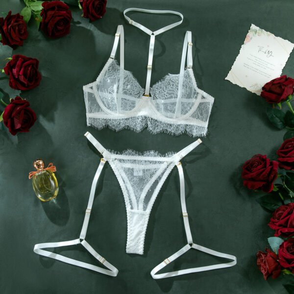 Lingerie Suit Hollow Out Lace Halter Detachable Leg Ring - Image 6