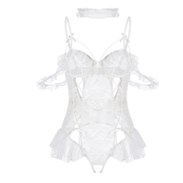 Sexy Backless Open Crotch Plus Size Jumpsuit Mesh See-through - Image 6