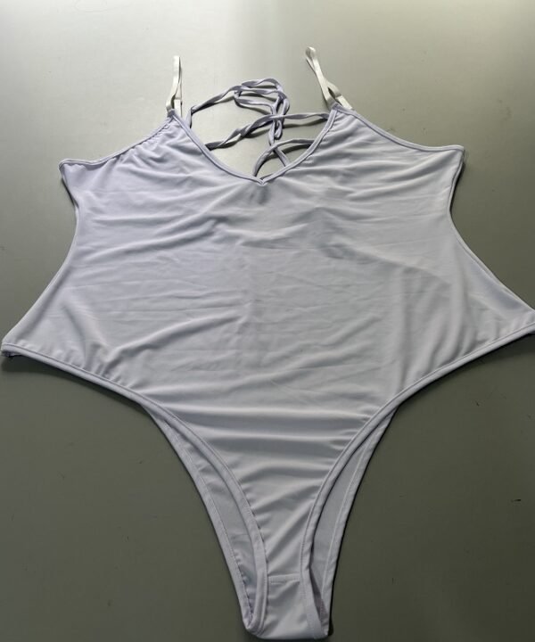 Summer Bikini Backless String Large Size Sexy Solid Color Triangle One-piece Swimsuit Womens Clothing - Image 9