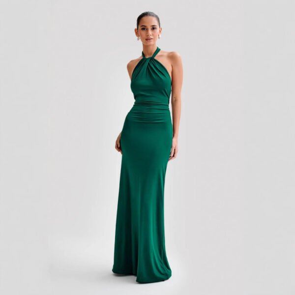 Ins Bodycon Halter Dress Sexy Backless Slim Fit Waist Slimming Maxi Dresses Prom Party Club Clothing For Women - Image 3