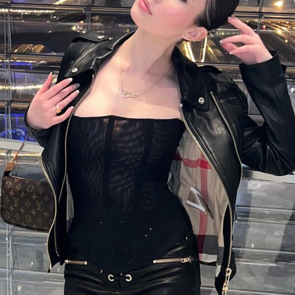 Skinny Sleeveless Tube Top Women Summer New Mesh Crop Corset Tank Party Streetwear Chest - Image 2