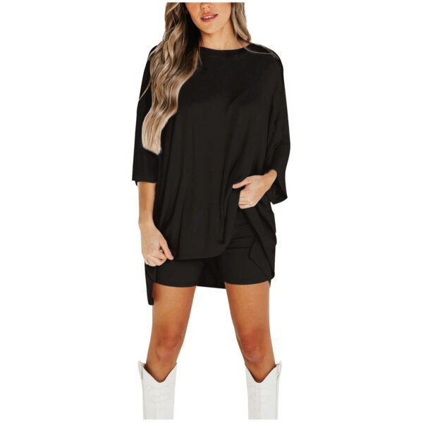 Summer Shorts Suit Fashion Loose Short-sleeved T-shirt And Slim Tight Pants Women's Clothing - Image 5