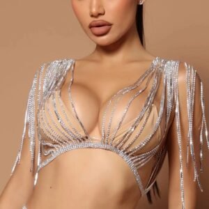 New Layered Rhinestone Bra Body Chain Women